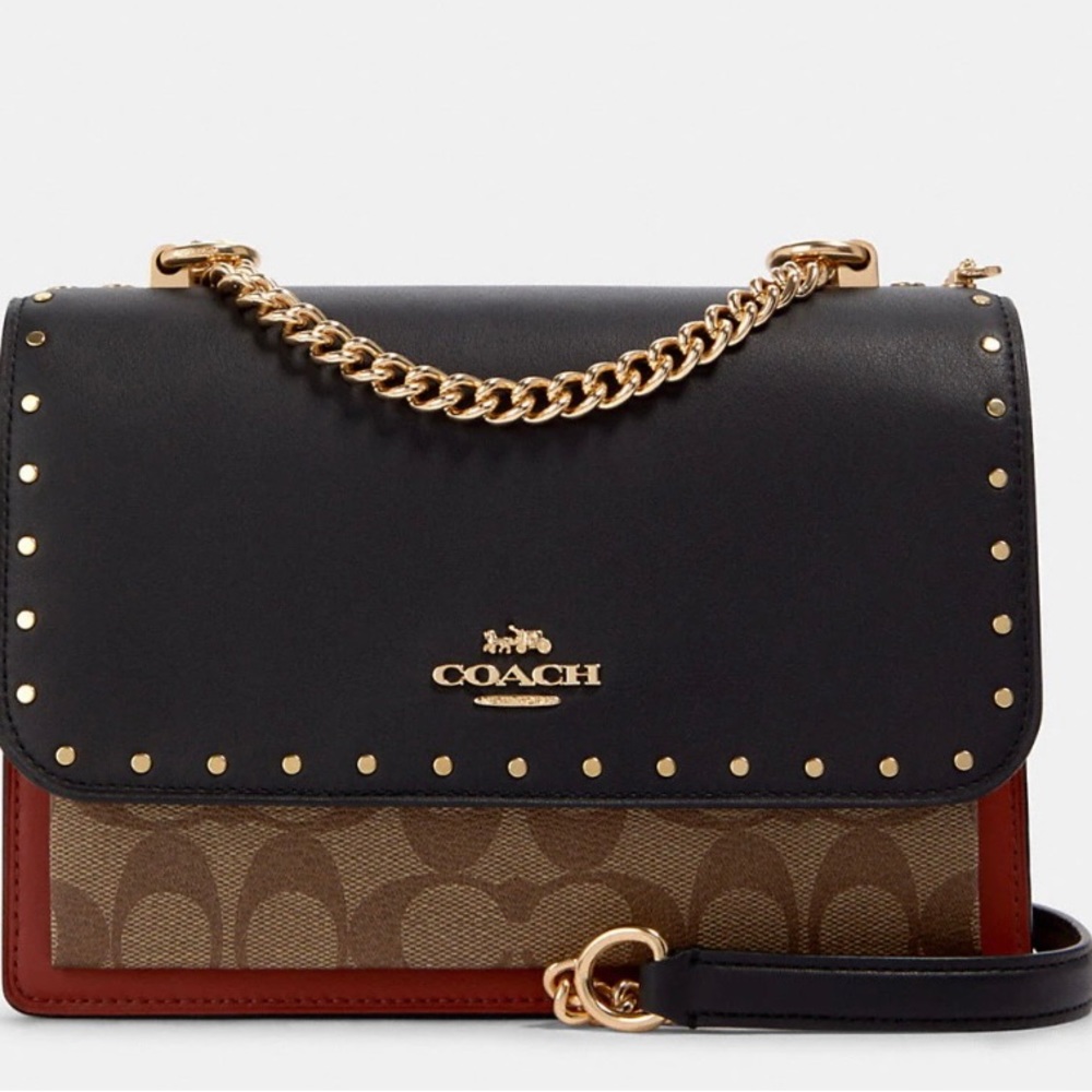 Coach Klare Crossbody In Signature Canvas With Rivets